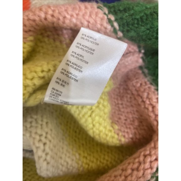 Anthropologie Gloria Striped Turtleneck Sweater Rainbow Chunky Knit Sz Small - Picture 8 of 8